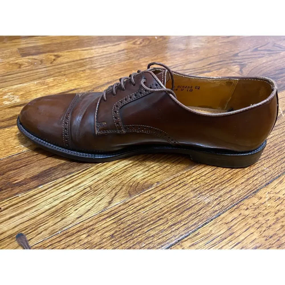 Cole Haan Leather Oxford Dress Shoes Cap Toe Classic Vintage Preppy City Brown